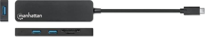 Produktbild Manhattan USB 3.0 Hub mit Kartenleser (USB-C, 3 Ports)
