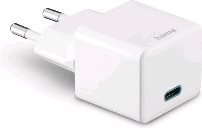 Productafbeelding Hama Snellader met oplaadkabel Lightning, minilader, PD, 20W, 1m, wit (20 W)