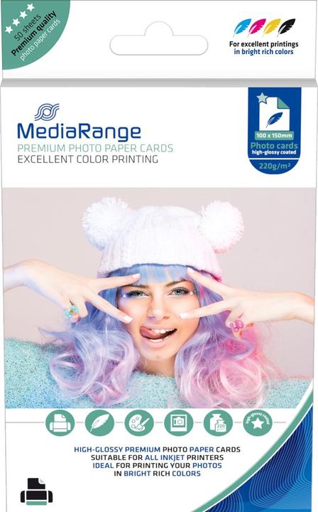Produktbild MediaRange Hochglänzend (220 g/m², 10 x 15 cm, 50 x)