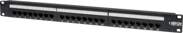 Actual product image Eaton 24-Port 1U Rack-Mount Cat6/Cat5 110 Patch Panel 568B RJ45 Ethernet TAA
