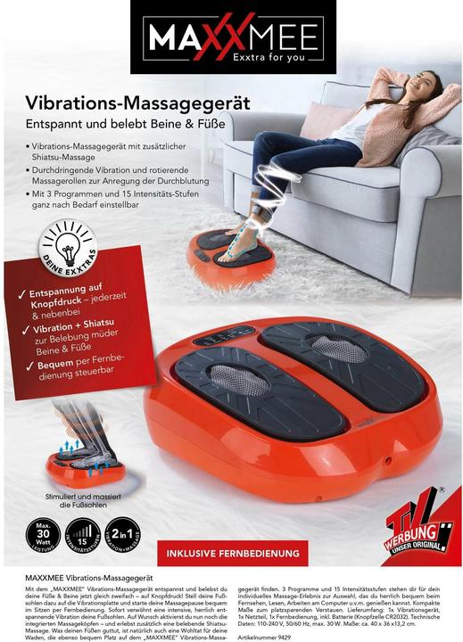Produktbild Maxxmee Massagegerät 24 V, Schwarz/Orange, Produkttyp