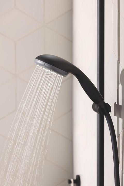 Actual product image Grohe Vitalio Start 100 QuickFix Handbrause, energiesparend, mattschwarz (2 Beam types)