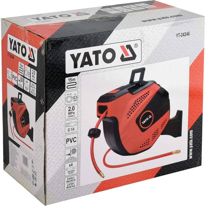 Produktbild Yato Profi Druckluft-Automatik-Schlauchtrommel 15m Ø12,5mm YT-24246