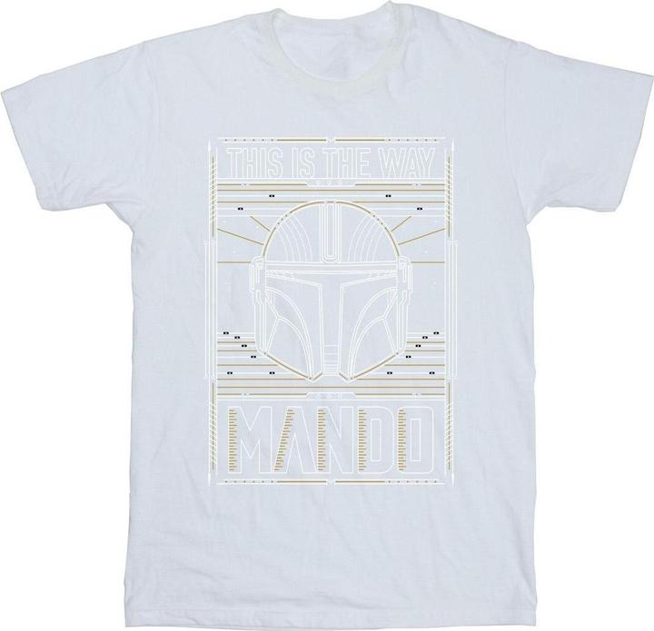 Star Wars The Mandalorian The Way Outline Helm TShirt (M)