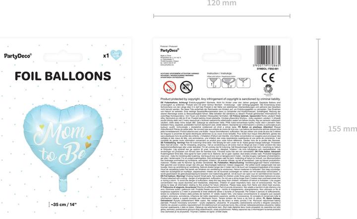 Image du produit Partydeco Ballon en plastique Mom to be bleu (1 x)