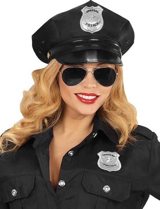 Actual product image Magni Widmann 95719 - Disguise set policeman, hat, glasses and badge, theme party, carnival