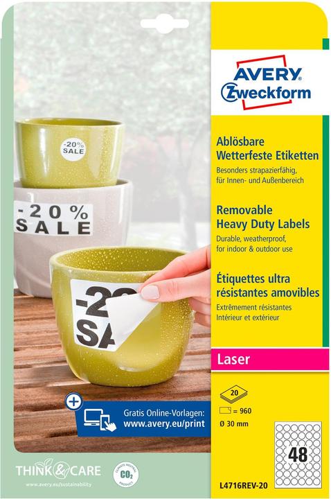 Produktbild Avery Wetterfeste Etiketten