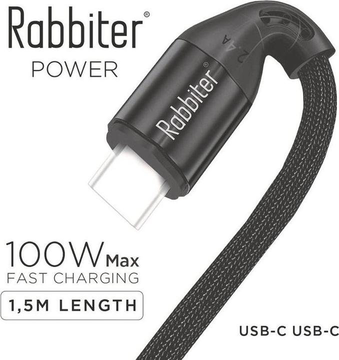 Immagine prodotto Rabbiter Potenza Di Ricarica Usbc-Usbc (1.50 m, USB 3.2 Gen 1)
