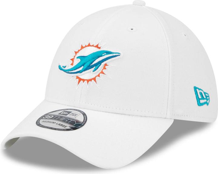 Actual product image New Era 39Thirty Stretch Cap - NFL Miami Dolphins white - L/X (L)