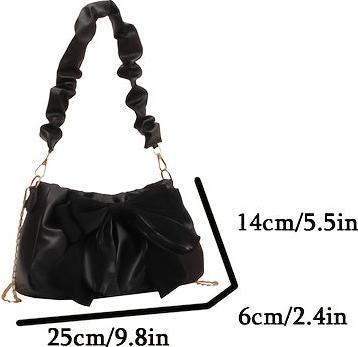 Only-Bags.Store Chic bow shoulder bags, monochrome bags with magnetic closure and polyester lining