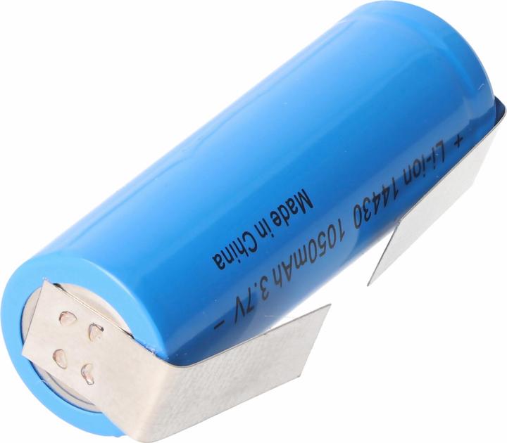 Actual product image AccuCell Battery 14430 with solder tags U-shape without protection electronics (1 pcs., 1050 mAh, Rechargeable battery)
