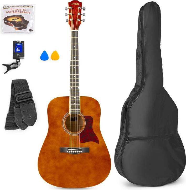 Image du produit Max Guitare western SoloJam Set Dark Natural (Set de guitares acoustiques, Palissandre, Tilleul)