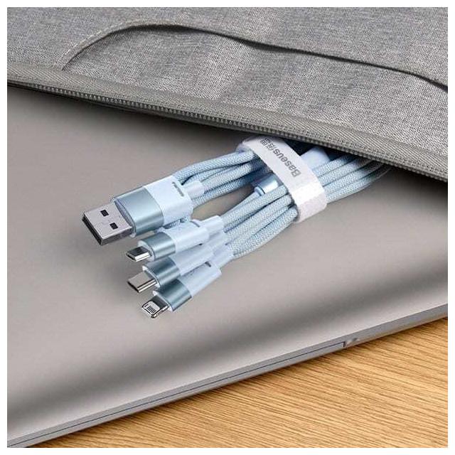 Actual product image Baseus 3in1 USB cable StarSpeed Series, USB-C + Micro + Lightning 3.5A, 1.2m (Blue) (1.20 m, USB 3.0)