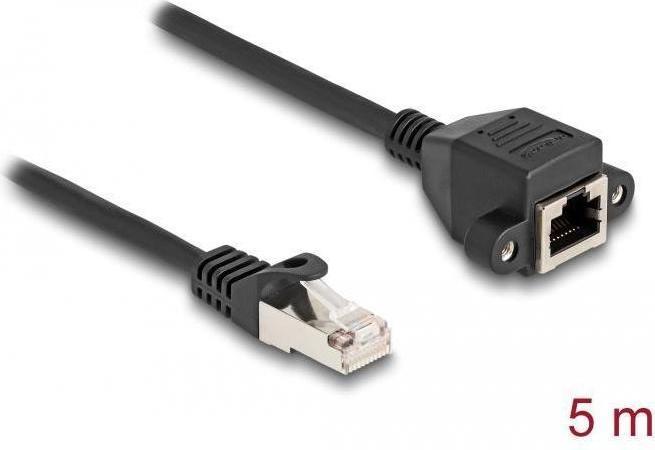 Actual product image Delock RJ50 extension cable male to female S/FTP 5 m black (S/FTP, 5 m)