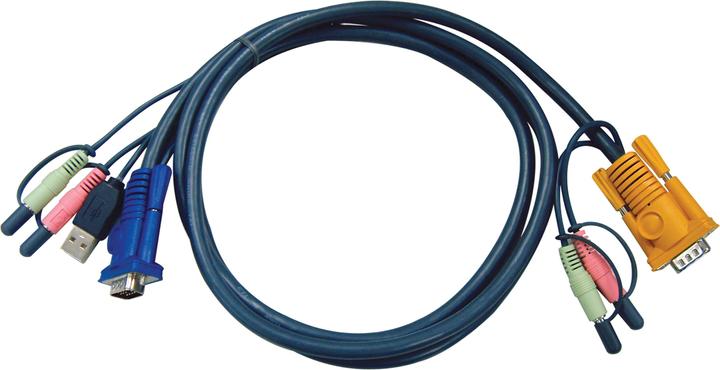Image du produit Aten Câble USB 2L-5303U avec commutateur audio vers KVM, 3m