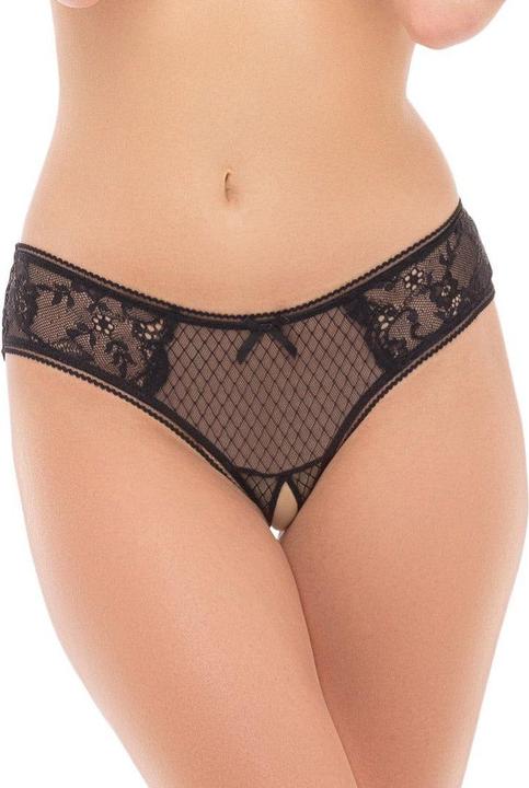 Actual product image René Rofé Surrender Slip With Open Crotch - Black (M/L)