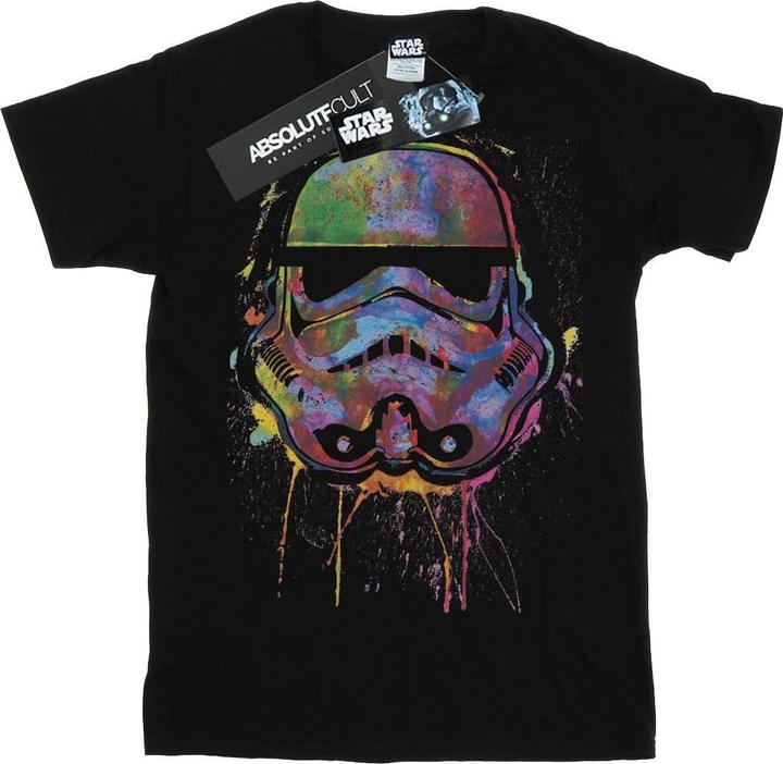 Actual product image Star Wars Girls Stormtrooper Paint Splats Cotton T-Shirt (152, 158)