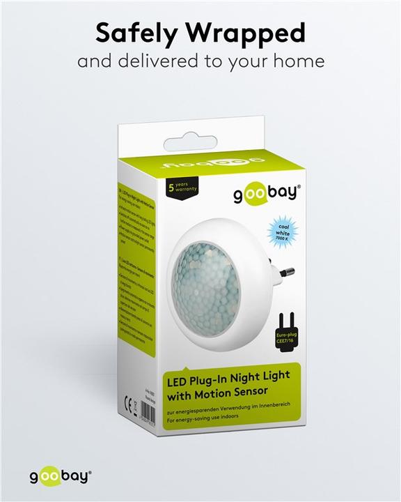 Actual product image Goobay LED night light with motion detector, compact