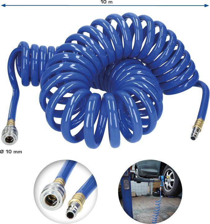 Actual product image KS Tools Compressed air spiral hose Ø 10 mm, 10 M