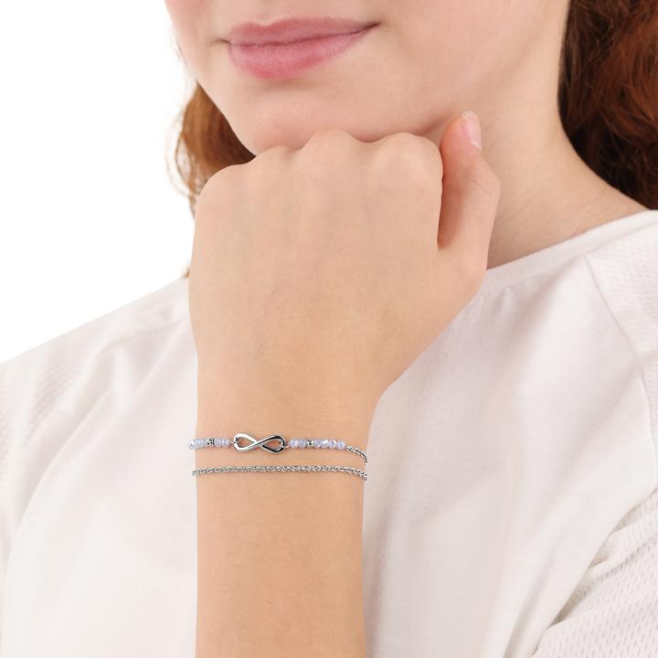 Image du produit S.Oliver Armschmuck für Mädchen, Edelstahl, Glas | Infinity (16 cm, Acier inoxydable)