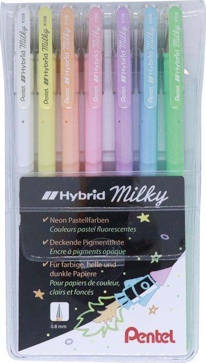 Produktbild Pentel Roller Hybrid Gel Milky (Assortiert, 7 x)