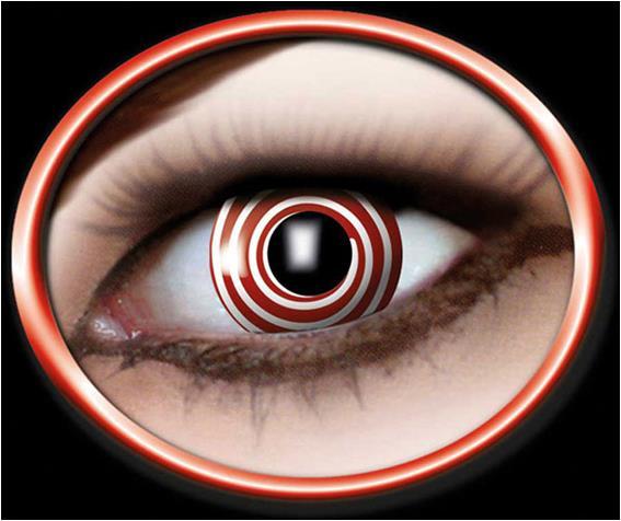 Produktbild Fantasy Eyes Kontaktlinsen rote Spirale (rot/weiss)