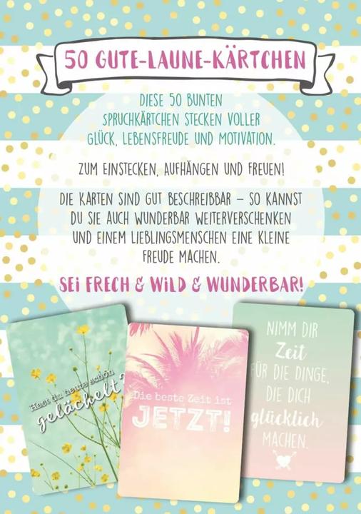 Immagine prodotto Sei frech & wild & wunderbar! - 50 Gute-Laune-Kärtchen (Tedesco, 2019)