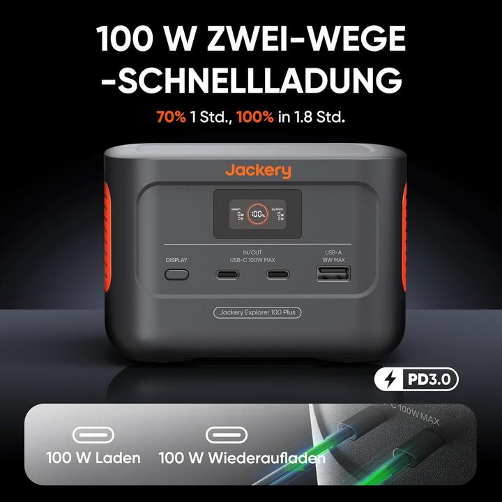 Actual product image Jackery Tragbare Powerstation Explorer 100 Plus (99 Wh)