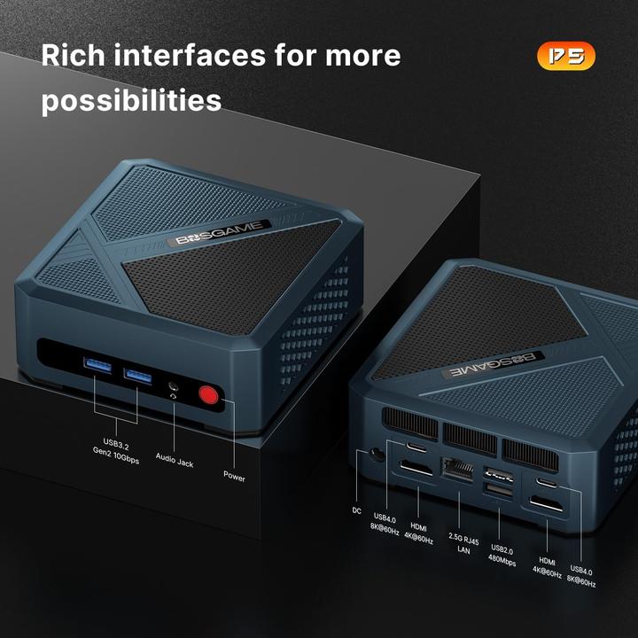 Immagine prodotto Bosgame Mini-PC mit Ryzen 5 6600H und Windows 11 Pro (AMD Ryzen 5 6600H, 24 GB, 512 GB)