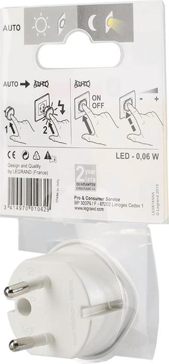 Produktbild Legrand Dimmbares LED-Steckdosen-Nachtlicht mit integriertem Dämmerungssensor