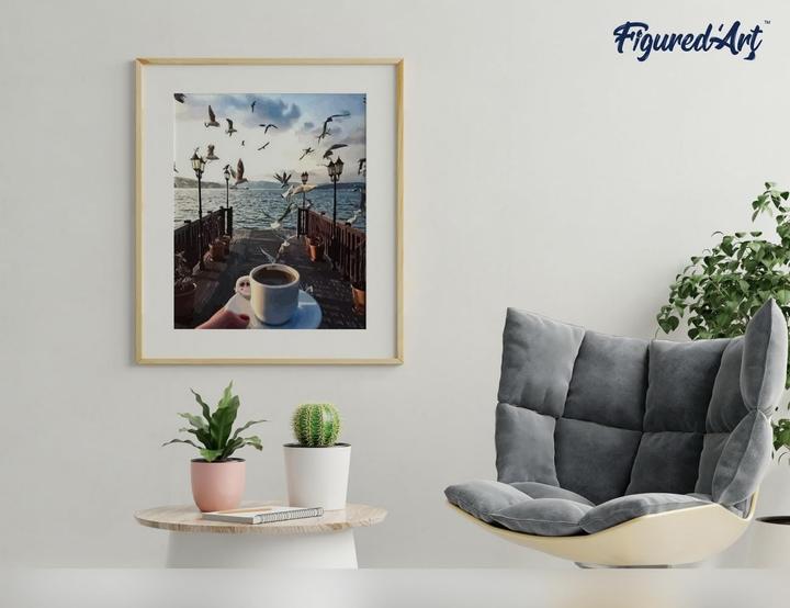 Immagine prodotto Figured'Art Dipingere con i numeri - Caffè e gabbiani sull'acqua