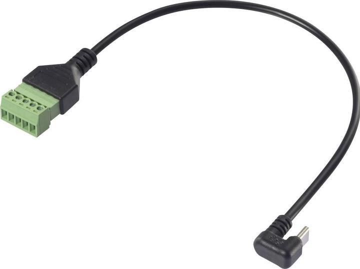 Actual product image Renkforce USB-C Adapterkabel - USB-C-Winkelstecker 180° auf 5-pol. Steckverbinder mit Schraubklemmen (0.30 m)