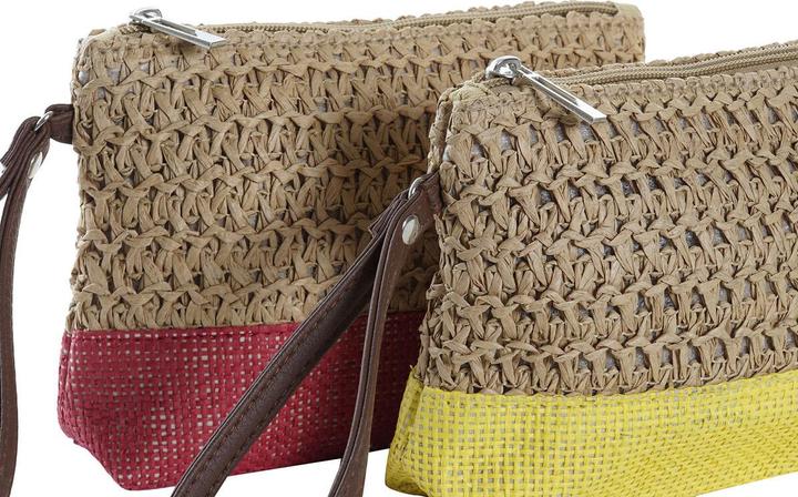 Actual product image DKD Home Decor Kulturbeutel Faser Gelb Blau Weiss Rot Beige 20 x 5 x 15 cm (4 Stücke)