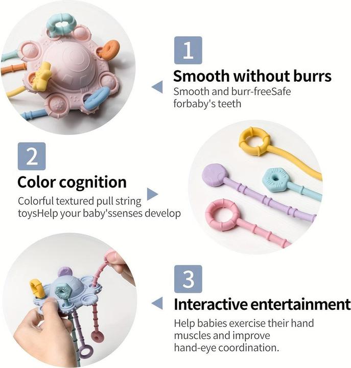 Image du produit Activity Board Jouets pour les 18 mois et plus - Jouet sensoriel pour bébé - Jouet d'activité à tirer en silicone
