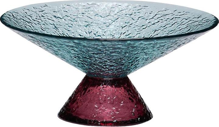 Image du produit Hübsch Bol en verre Bonbon bleu/rouge moyen (8 x 8 x 7 cm)
