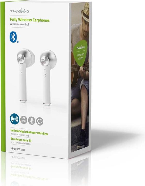 Immagine prodotto Nedis Cuffie Bluetooth, in-ear, 3h - bianco (3 h, Senza fili)