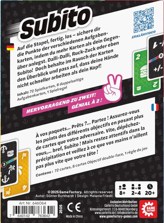 Actual product image Game Factory Subito (d,f) (German, French)