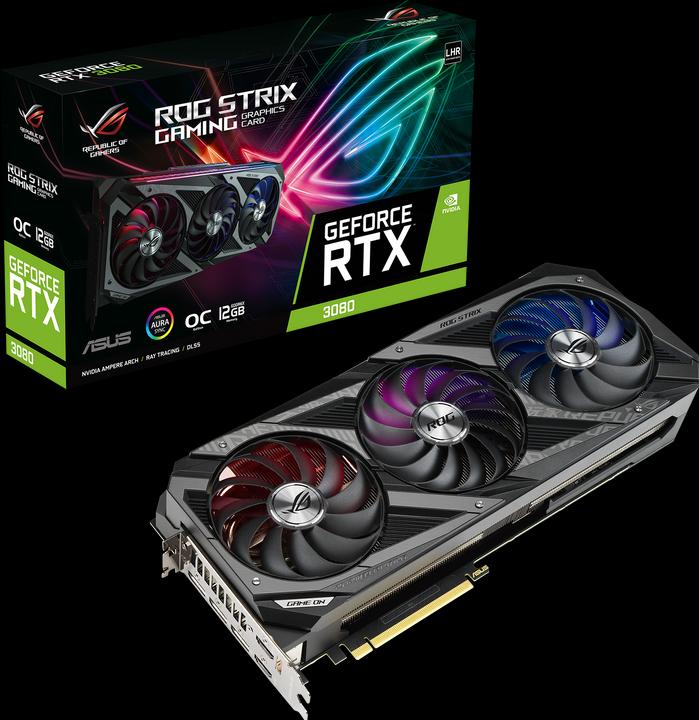 Actual product image ASUS ROG-STRIX-RTX3080-O12G-GAMING,HDMI,DP,Activ (12 GB)