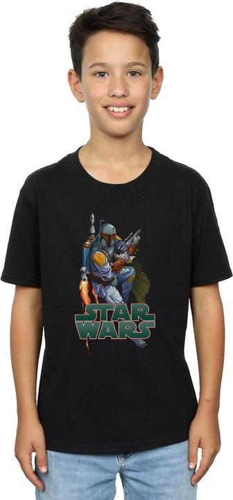 Actual product image Star Wars Boys Boba Fett Fired Up T-Shirt (128)