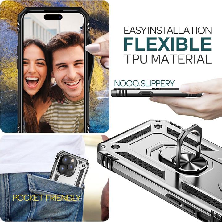 Immagine prodotto Nalia Coperchio ad anello antiurto in stile militare (Apple iPhone 15 Pro Max)