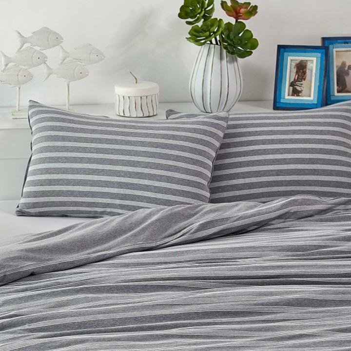 Produktbild BettwarenShop Melangestreifen (Bettwäsche Set, 200 x 200 cm)