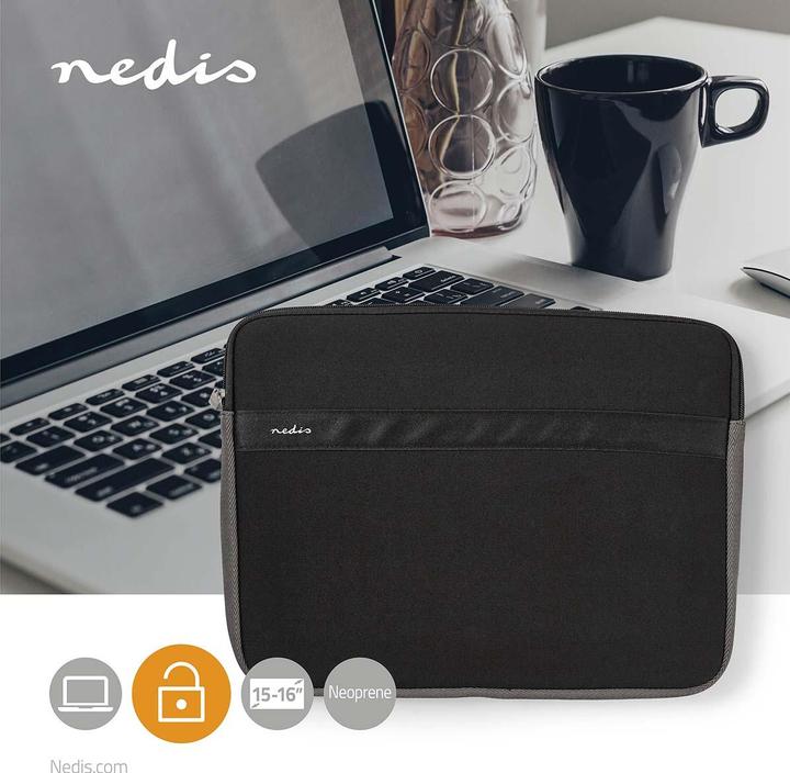 Produktbild Nedis Notebook-Tasche- 15-16"- Neopren- Anthrazit Schwarz- 22 mm- 277- 380 (16", Universal)