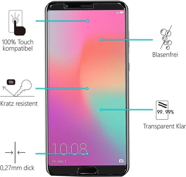 Produktbild Screenguard Honor View 10 Panzerglas Schutzfolie Case Friendly Design (1 Stück, Honor View 10)