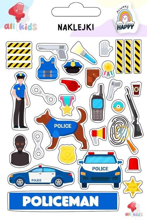 All4Kids Polizeiaufkleber für Kinder
