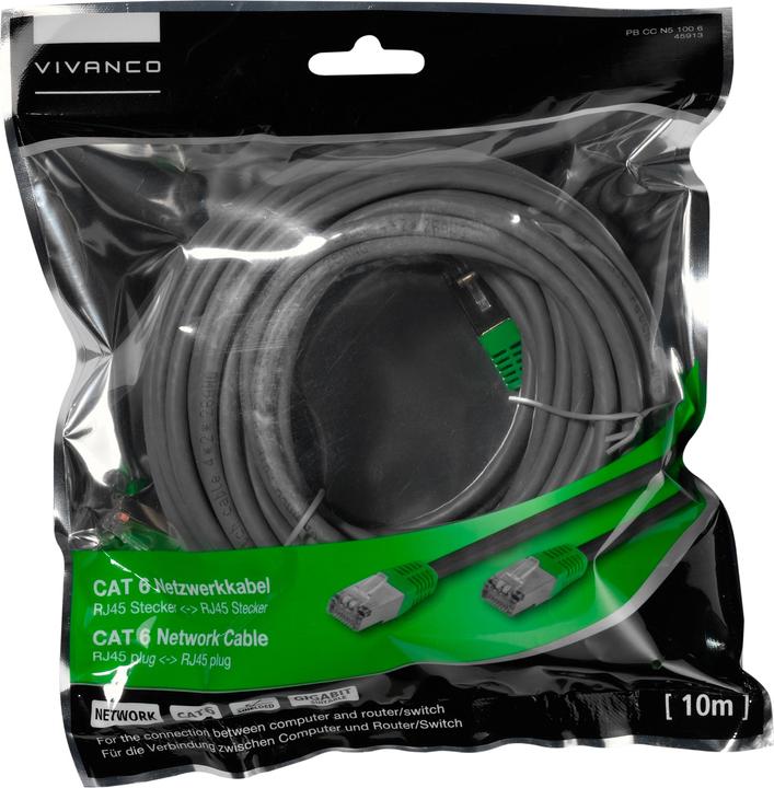 Image du produit Vivanco PB CC N5 100 6 Câble réseau, F/UTP (FTP) (F/UTP, CAT6, 10 m)