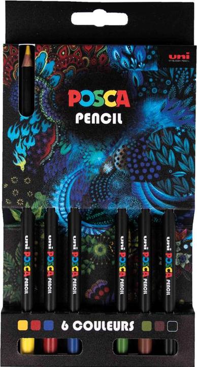 Image du produit Posca Crayons de couleur KPE200, étui carton de 6 pièces (Noir, 6 x)