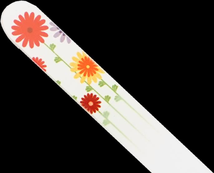 Actual product image Glass file - double-sided, etched in tempered glass, flowers, length: 13.5cm