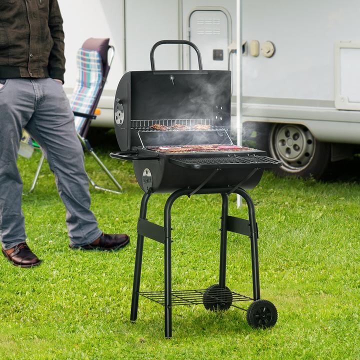 Immagine prodotto Outsunny Griglia per barbecue con coperchio e ripiani (35 cm)