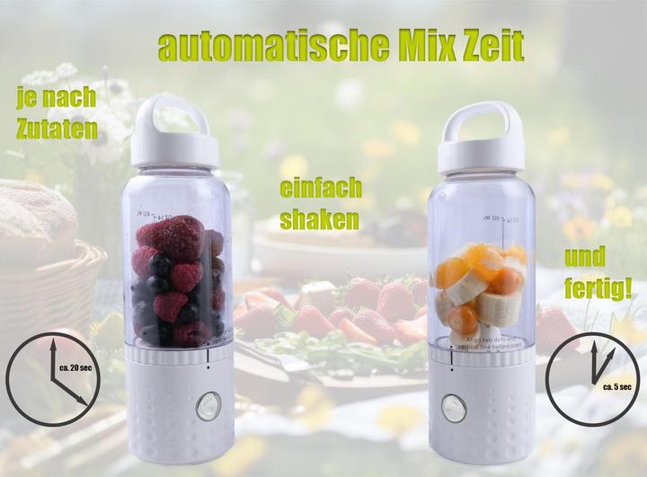Produktbild Vitaliano tragbarer Smoothie Maker to go, 500ml, wechselbare Flasche, USB, spülmaschinenfest, leichter Mixer (75 W)