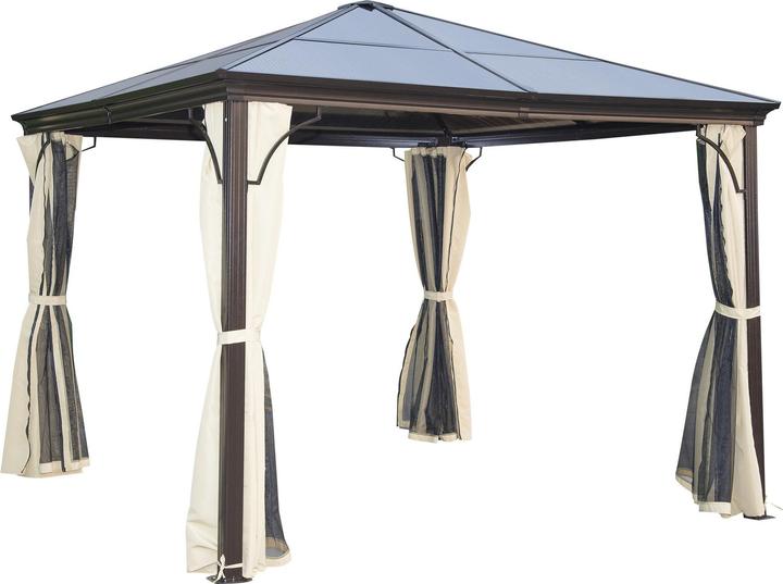 Outsunny Luxus Pavillon mit lichtdurchlässigem Dach (300 cm, 300 cm)